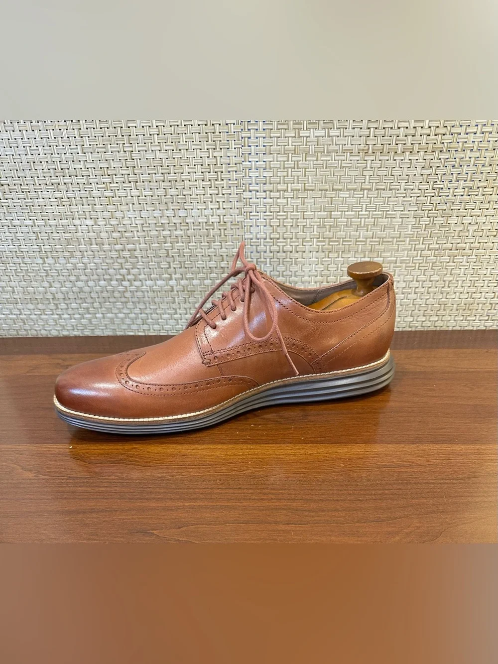 NWOB Cole Haan OriginalGrand Cognac Tan Leather Oxfords C264 13M